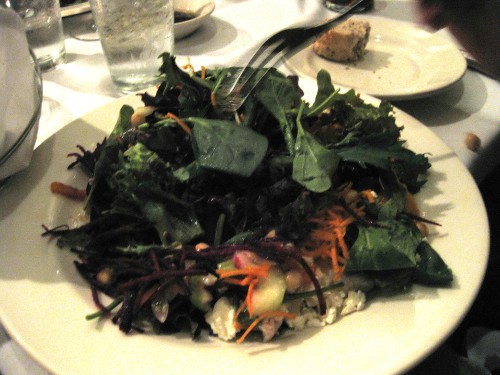 Salad the Hubs and I shared, though that is him forking it - he doesn't care much for food photos.